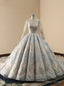 Luxury Long Sleeves Celebrities Sequins Backless Long Train Bridal Gowns