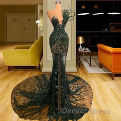 Luxury See Through Beaded Prom Dresses Bodycon Sexy Prom Evening Dresses