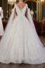 Luxury V-Neck Beadings Wedding Dresses Tulle Sleeveless Sequined Bridal Gowns