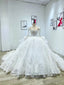 Luxury White Tulle Sequins Long Sleeve Wedding Dresses With Train