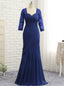 Mermaid 3 4 Sleeves Lace Long Chiffon Mother Of The Bride Dresses
