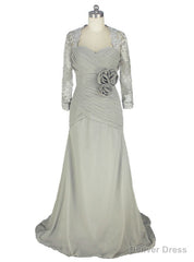 Mermaid Beaded Lace Flower Sliver Mother Of The Bride Dresses
