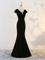 Mermaid Black Satin Prom Dresses