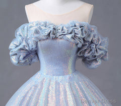 Mermaid Blue Bridal Gown Fairy Prom Dress Dress