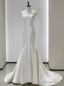 Mermaid Ivory White Satin Strapless Wedding Dresses