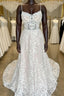 Mermaid Lace Tulle A Line Wedding Dresses With Open Back