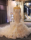 Mermaid Long Sleeve Appliques Beading Wedding Dresses