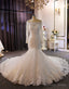 Mermaid Long Sleeve Off the Shoulder Appliques Wedding Dresses