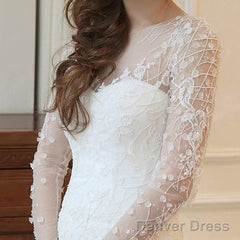 Mermaid Long Sleeves Court Train Wedding Dresses With Beading