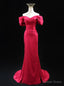 Mermaid Off the Shoulder Pleats Prom Dresses