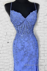 Mermaid Periwinkle Lace Overlay Dresses