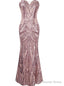 Mermaid Pink Sweetheart Sequins Prom Dresses