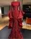 Mermaid Red Long Prom Dress, Sequin Prom Dresses