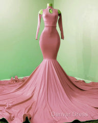 Mermaid Satin Cold Shoulder Prom Dresses