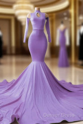 Mermaid Satin Cold Shoulder Prom Dresses