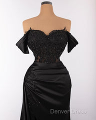 Mermaid Satin Split Dresses With Lace Corset