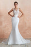 Mermaid See Through Chiffon Wedding Dresses with Appliques