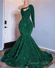 Mermaid Sequin One Shoulder Prom Dresses
