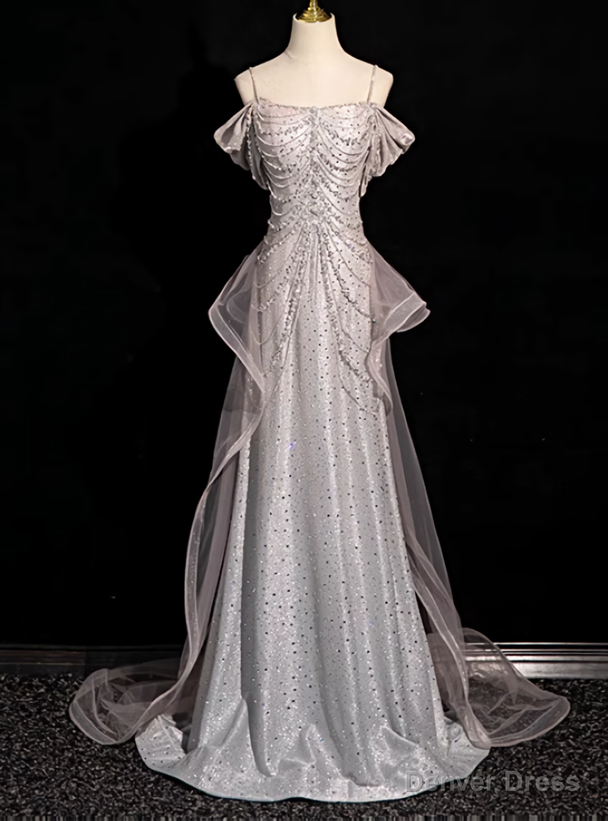 Mermaid Sequins Beading Prom Dresses With Detachable Train – Denver Dress