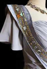 Mermaid Spaghetti Strap Chiffon Beaded Sequin Long Prom Dresses Embroidered Applique Evening Gown