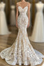 Mermaid Spaghetti-Straps Lace Sleeveless Wedding Dresses