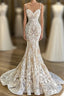 Mermaid Spaghetti Straps Lace Sleeveless Wedding Dresses