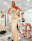 Mermaid Spaghetti Straps Satin Prom Dresses