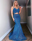 Mermaid Spaghetti Straps Sequins Prom Dresses