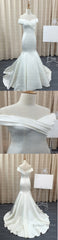Mermaid Stain Ivory Simple Charming Elegant Cheap Wedding Dresses Bridal Gown,