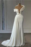 Mermaid Strapless Floor Length Sleeveless Beaded With Side Train Prom Dresses