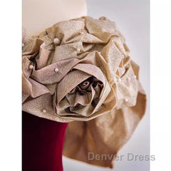 Mermaid Strapless Wine Red Long Prom Dresses