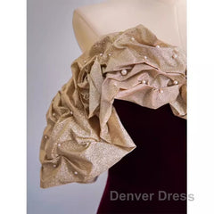 Mermaid Strapless Wine Red Long Prom Dresses