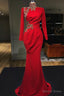 Mermaid Sweetheart Floor Length Appliques High Split Long Sleeve Prom Dresses