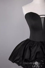 Mermaid Sweetheart Long Black Sequin Prom Dresses