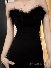 Mermaid Sweetheart Long Black Velvet Prom Dresses