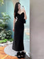 Mermaid Sweetheart Long Black Velvet Prom Dresses