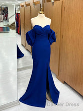 Mermaid Sweetheart Neck Satin Royal Blue Long Prom Dress