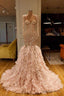 Mermaid Sweetheart Sequined Floor Length Long Sleeve With Feather Prom Dresses
