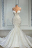 Mermaid Sweetheart Spaghetti strap Lace Floor Length Sleeveless Applique Beaded Wedding Dresses