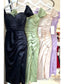Mermaid Trumpet Prom Dress Minimalist Dresses Cocktail Prom Tea Length Sleeveless Sweetheart Charmeuse Backless With Pleats Ruched