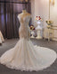 Mermaid Tulle Appliques Beading Cap Sleeve Wedding Dresses