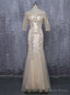 Mermaid V Neck Champagne Mother Of The Bride Dresses