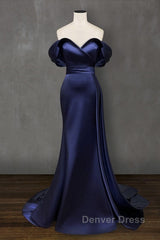 Mermaid Violet Prom Dresses Off The Shoulder