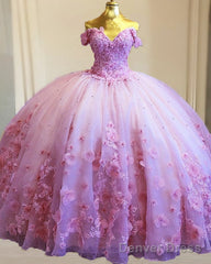 Mexican Style Floral Flowers Quinceanera Dresses Off The Shoulder
