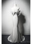 Modern White Mermaid Satin Off the Shoulder Wedding Dresses