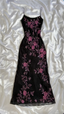Modest A Line Spaghetti Straps Black Sequin Prom Dress With Flower Beads