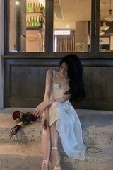 Modest A Line White Straps Birthday Dresses 22Th Birthday Outfit