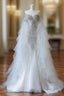 Modest Mermaid Off The Shoulder White Tulle Long Wedding Dress Brides Dresses Ss3843