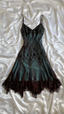 Modest Sheath Spaghetti Straps Chiffon Prom Dress With Beads