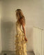 Modest Sheath Strapless Yellow Chiffon Floral Long Prom Dress Prom Dress 22Th Birthday Outfits Graduation Dresses
